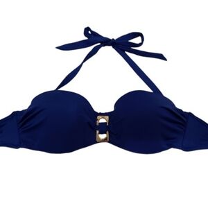 VENUS Navy Bandeau Padded Cups Bikini Top, size 32C/34B/36A